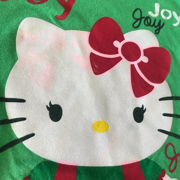 Hello Kitty Christmas Holiday Tee Shirt Girls size large long‎ sleeve joy - Picture 6 of 7